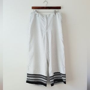 Ann Taylor Black and White Polka dotted capris